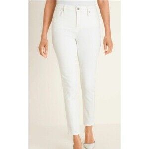 Chico's Women's White High-rise Straight So Slimming Jeans  34X28